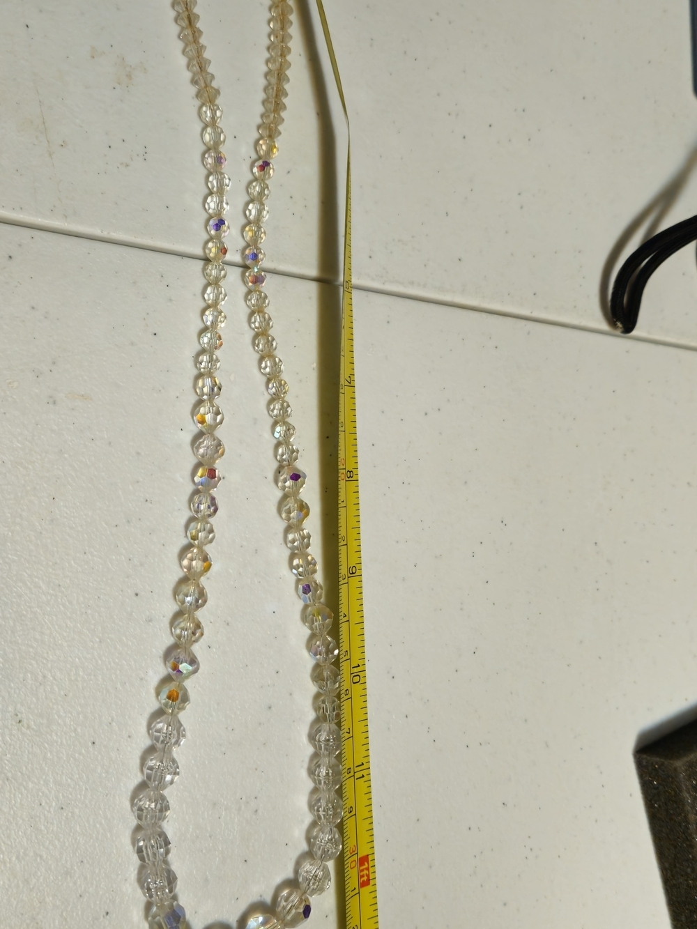 Crystal Bead Necklace - Iridescent Clear - Picture 4 of 4